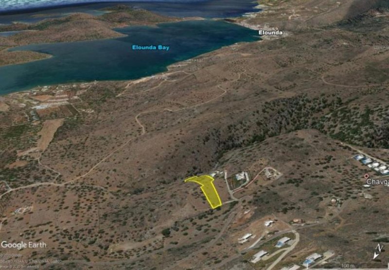 Plaka Elounda Kreta, Plaka Elounda: Grundstück mit Meerblick zum Verkauf Grundstück kaufen